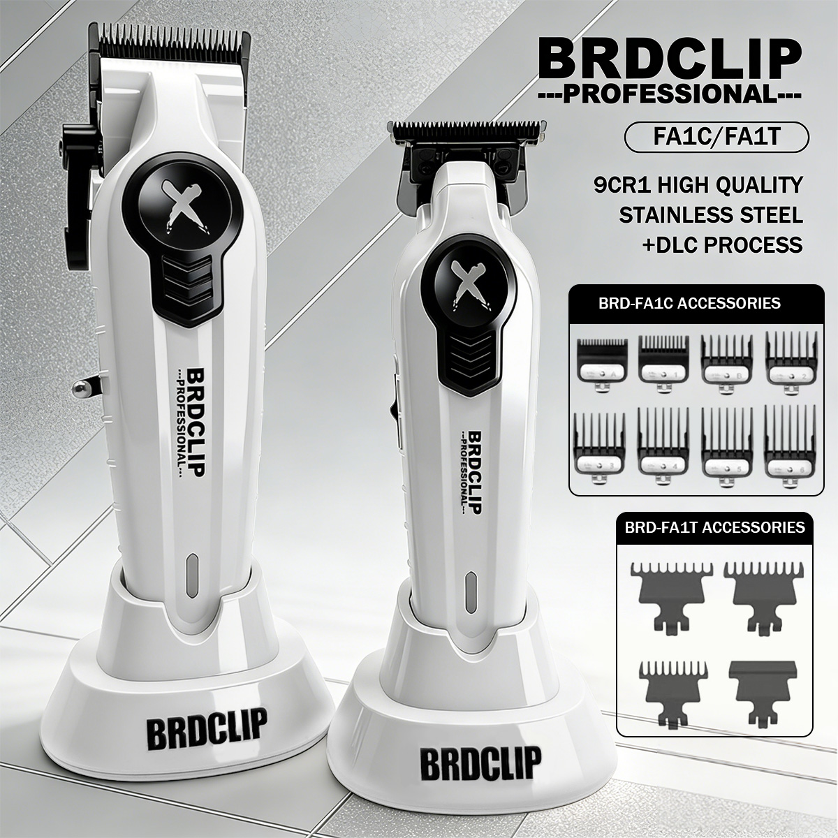 BRDCLIP プロバリカン充電式ヘアトリマー充電ベースヘアカット機 DLC 刃バリカン男性のための BRD-FA1C