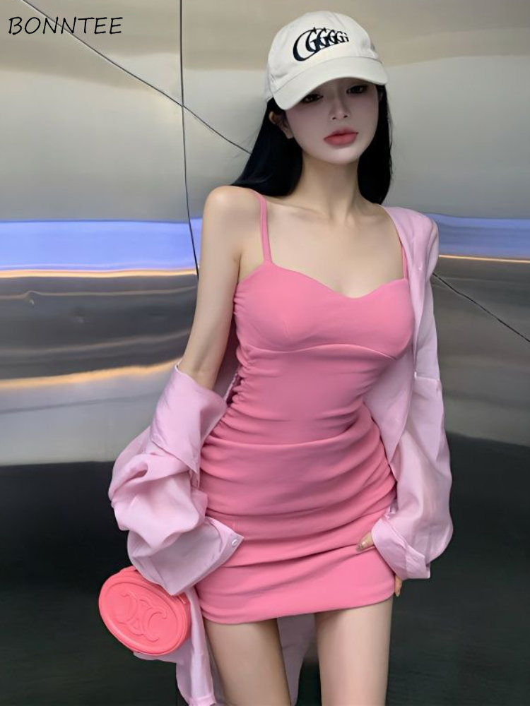 ドレスセット女性ソリッドスイートデザインチャーミングシンプルデイリーオールマッチ日焼け止め春韓国スタイルレディースモダンレジャー新しい