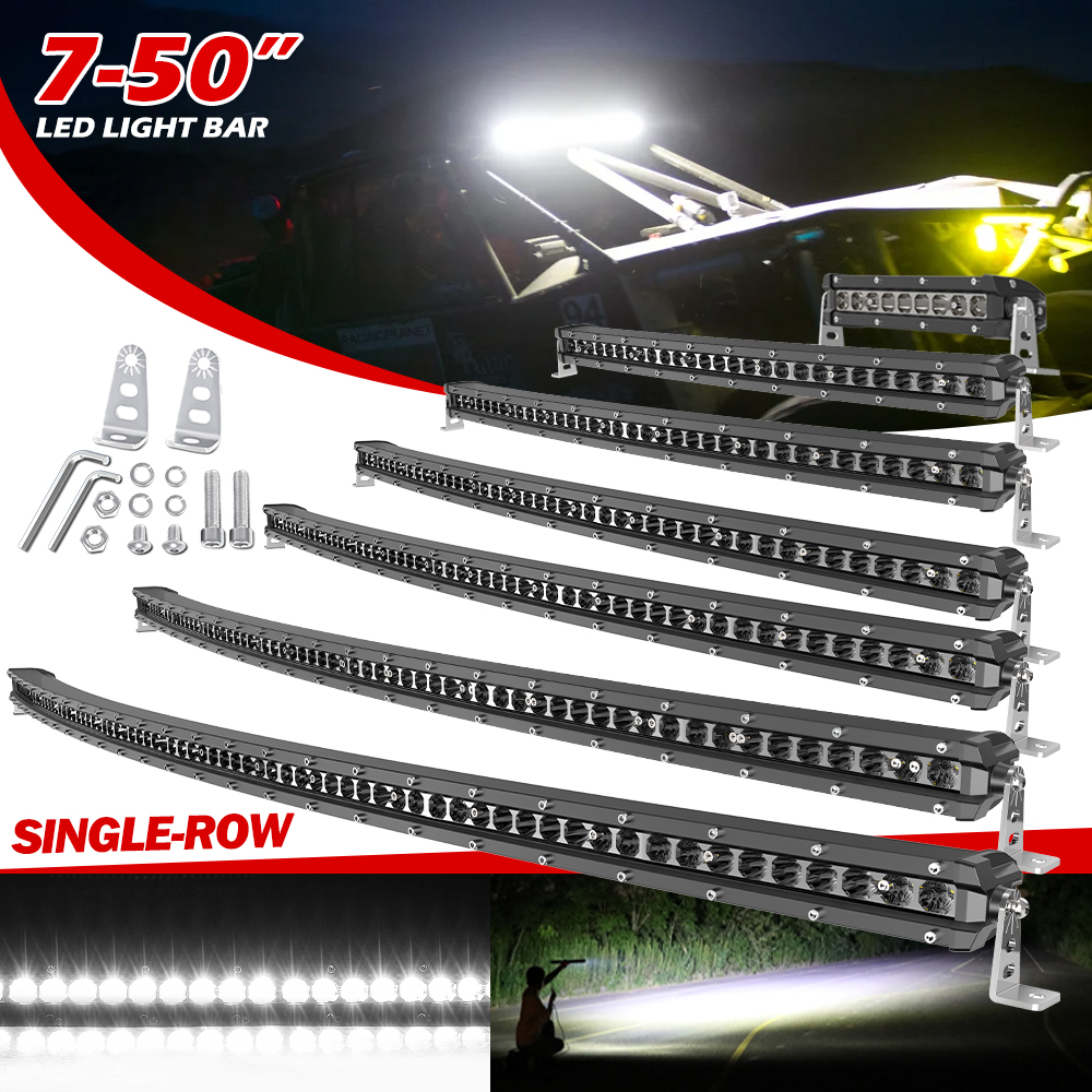 HAOLIDE スーパースリム湾曲 20 "26" 32"38" 44" 50" 車 LED ライトバー オフロード 4x4 コンボビーム 12V 24V トラック トラクター オフロード使用用