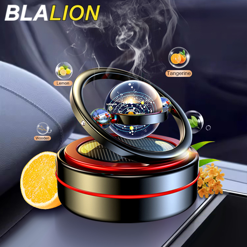 BLALION ソーラーカー芳香剤ダッシュボードフレグランス自動回転銀河惑星エッセンシャルオイルディフューザー自動車装飾品