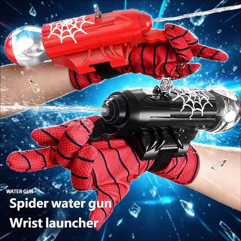 スパイダーマン自動パルス電動水鉄砲、漫画スパイダーデザイン水鉄砲、水鉄砲、大人の屋外夏のパーティーおもちゃ