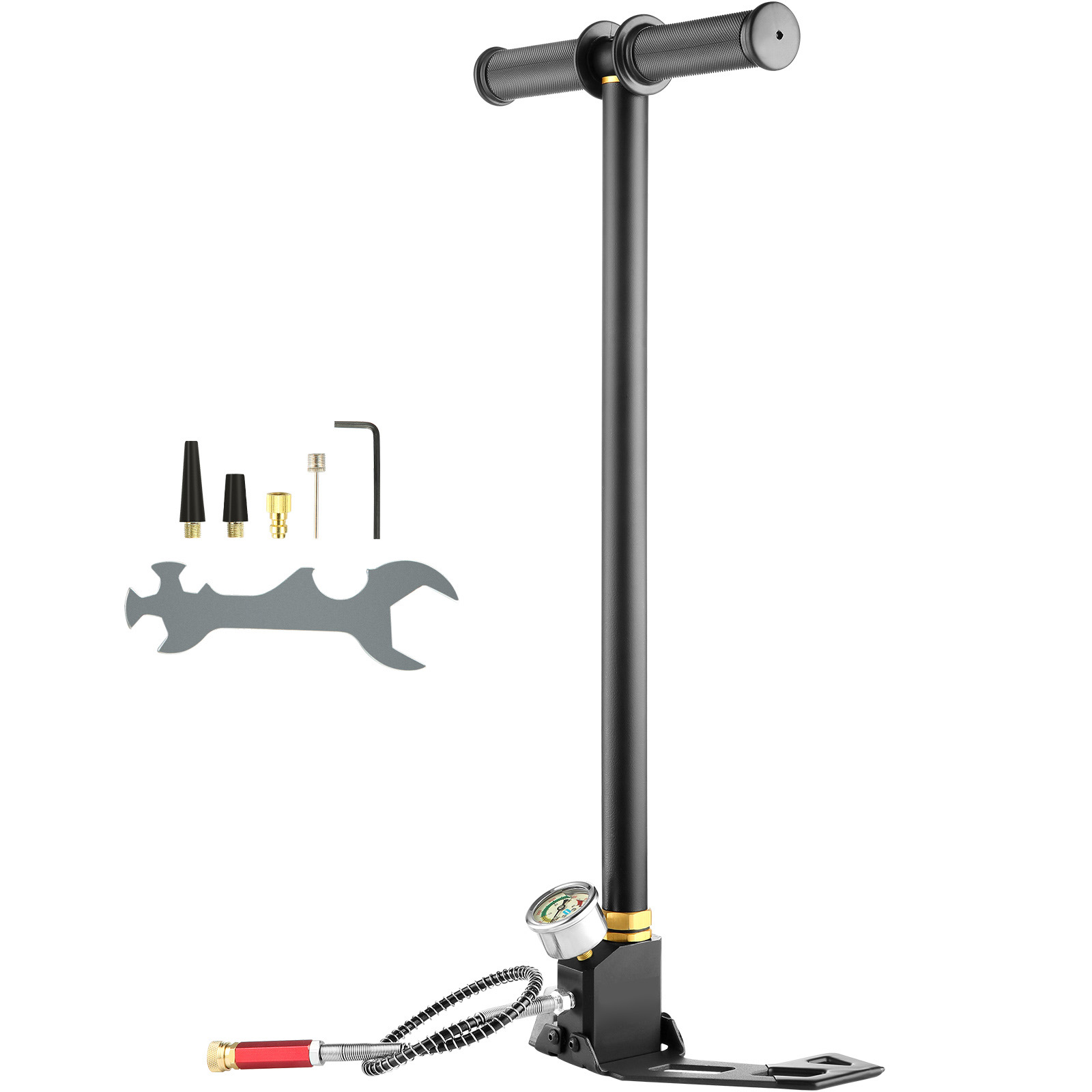 SucceBuy 3 ステージ PCP ポンプ 30MPa 4500PSI 圧力ゲージ エアハンドあばらポンプ 車 自転車 タイヤ スキューバ タンク ペイントボール充填用