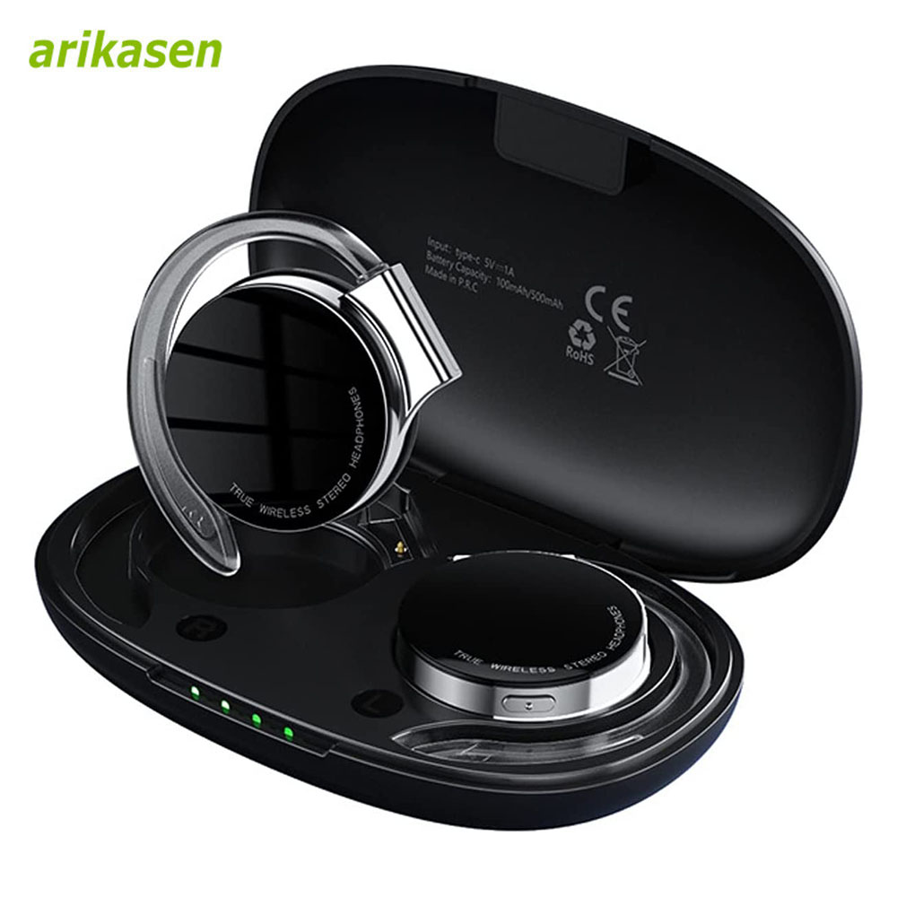オープンイヤーヘッドフォン TWS ワイヤレス Bluetooth イヤホン ノイズキャンセリングマイク ヘッドセット ライト付き 夜間ランニングスポーツ用