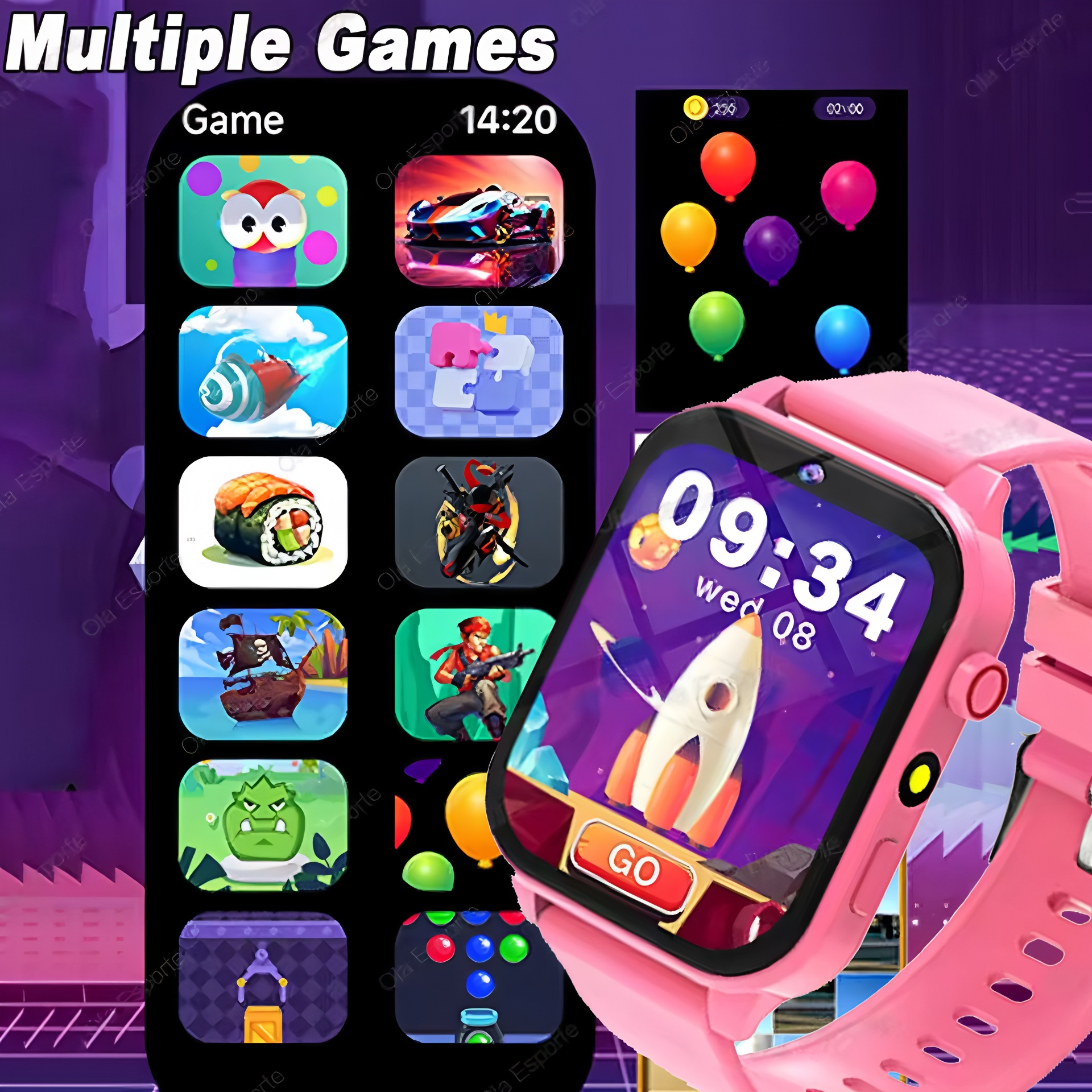 100 ゲームスマートウォッチ子供子供 HD 画面照明音楽スマートウォッチ少年少女ギフト子供スマートウォッチ IOS アンドロイド 2025 新しい