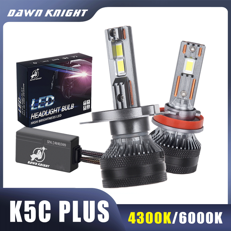 DAWN KNIGHT K5C プラス 140 ワット H7 H11 H4 H1 Canbus LED 電球 4300K LED HB3 9005 HB4 9006 K6C LED ダブル銅管 12V 2 個