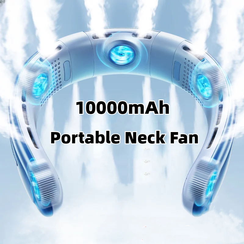 新しい 10000mAh ポータブルネックファン充電式ファン 3 速度大風屋外サイレント電気 Ventilador 家庭用キャンプ屋外