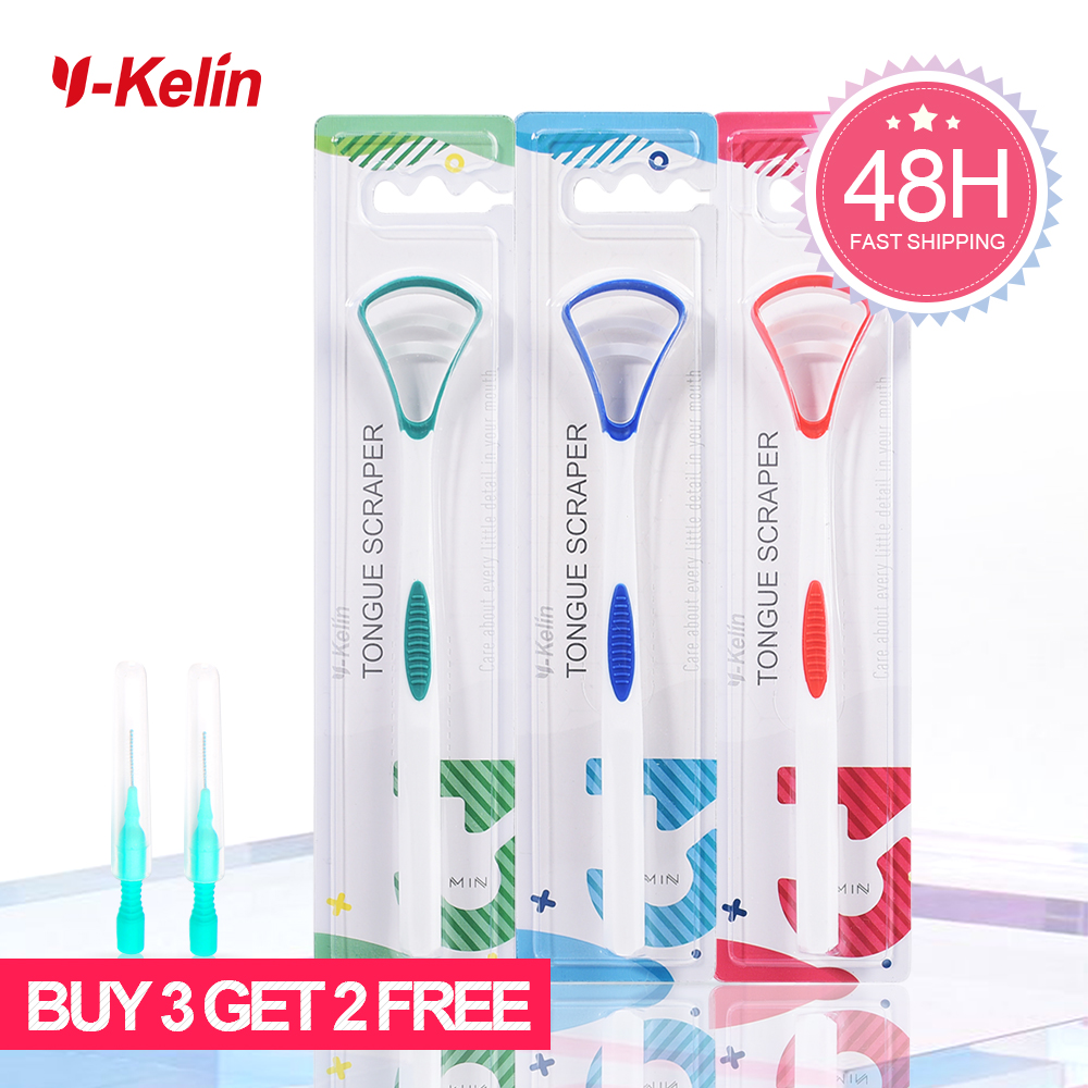 Y-Kelin 販売シリコーン舌スクレーパー ブラシ クリーニング食品グレード単一口腔ケア新鮮な息を保つ 3 色パック No.1