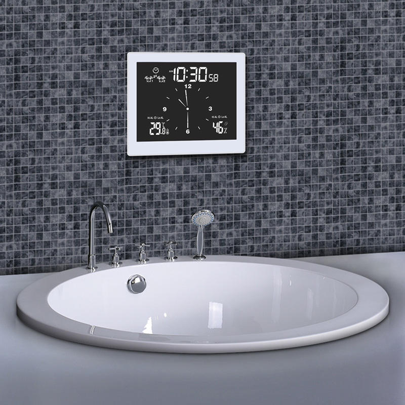 スマート浴室時計 SPA 温度湿度計 IP65 防水 LCD ホームデスクトップタイマー アナログ表示 カウントダウンリミットアラーム
