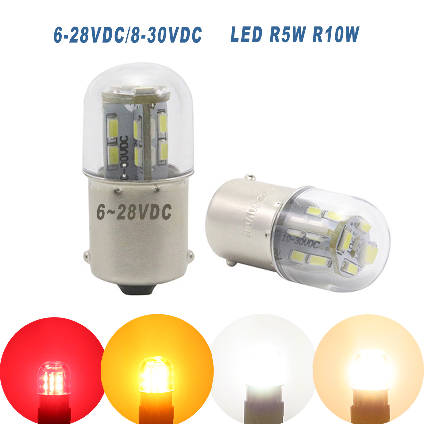 6v オートバイ LED ライト G18 R5w 12v 24v 自動電球機器インジケータ R10W 信号ランプリアパック 4