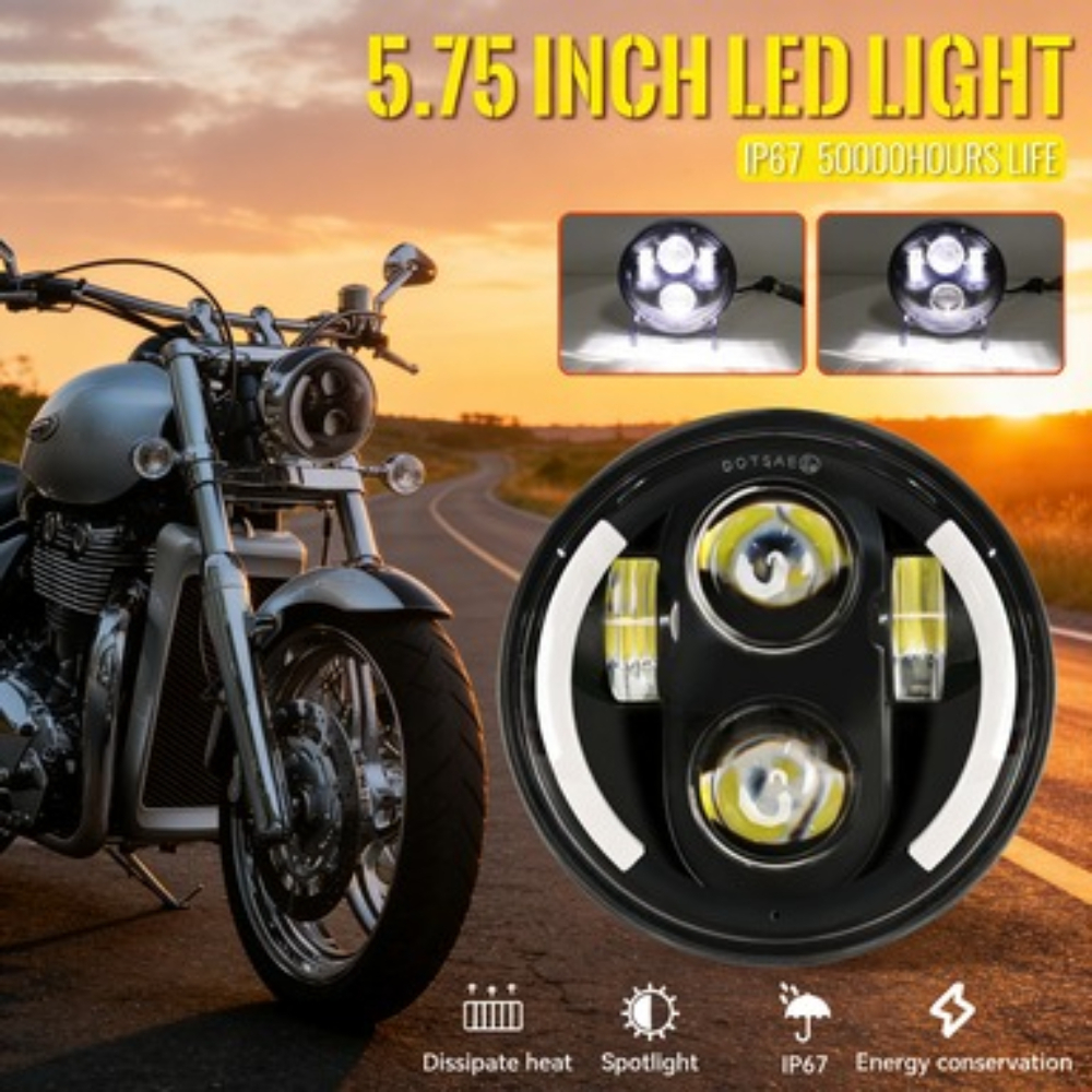 5.75 インチ LED ヘッドライトエンジェルアイハーレーダイナソフテイルスポーツスター 883 1200 バイクヘッドランプ用