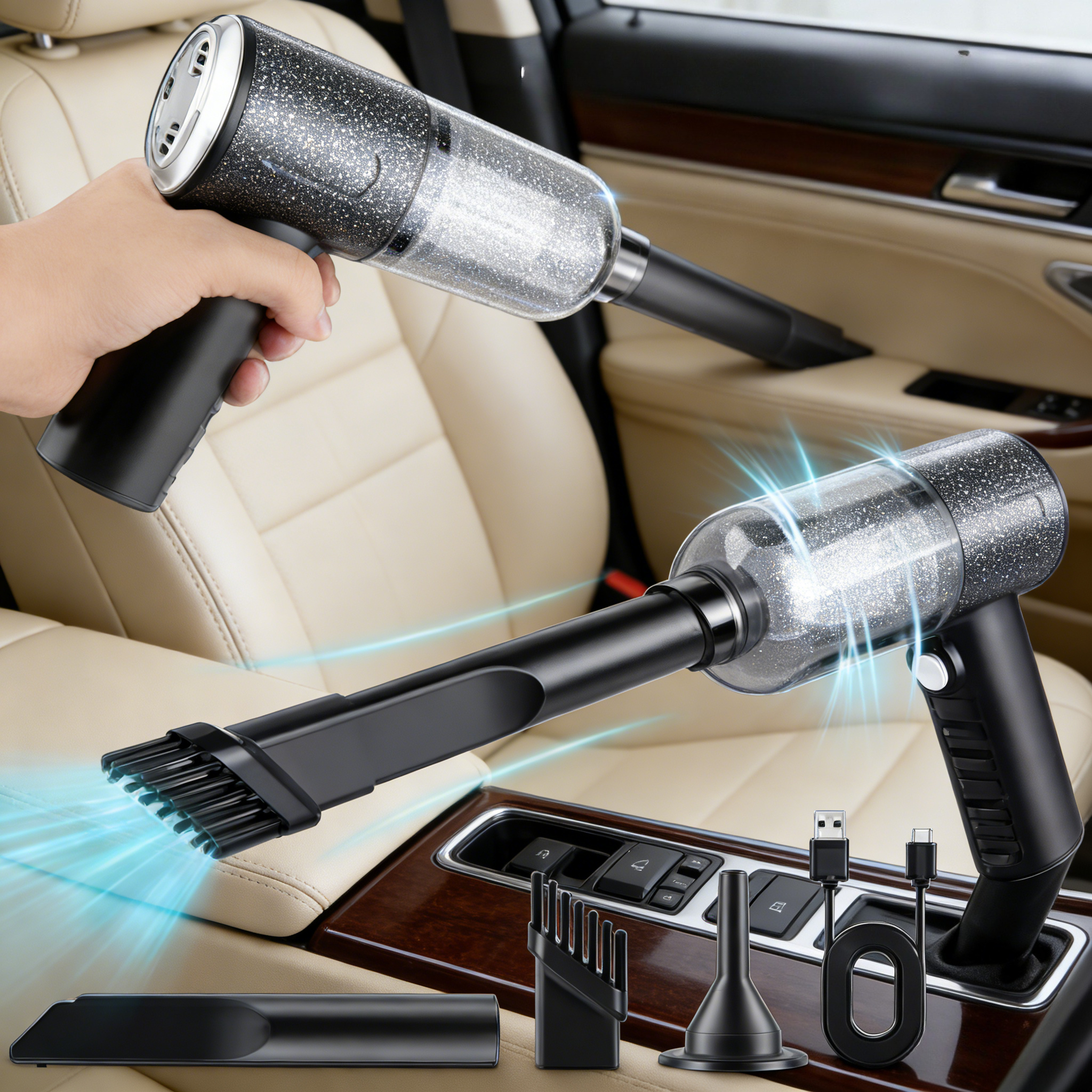 車の掃除機ポータブル小型掃除機多目的車両用小型家庭用ポンプハンドヘルド車の掃除機
