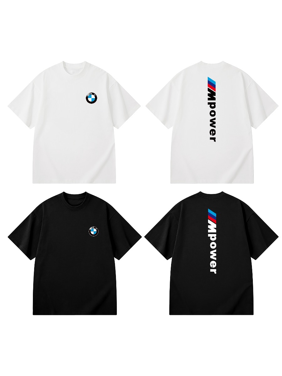 メンズ 2026 BMW M パワー半袖 Tシャツメンズ半袖服カスタムチーム服オートバイ乗馬服トレンド