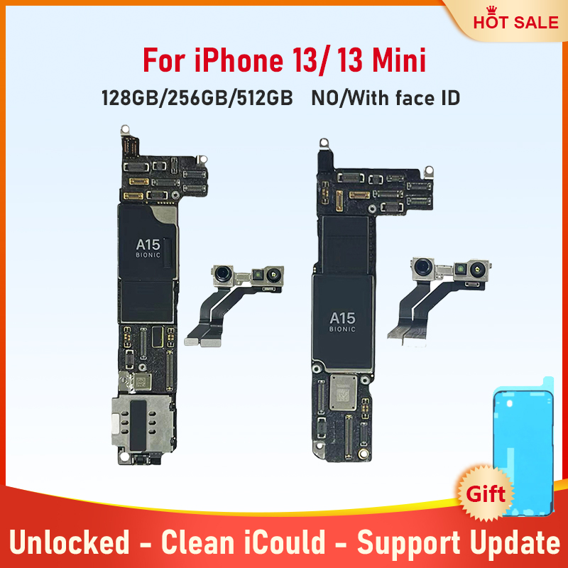携帯電話マザーボード iPhone 13 13 ミニ 128 グラム 256 グラム 512 グラムメインボード顔 ID ロック解除ロジックボードプレートクリーニング済み iCloud