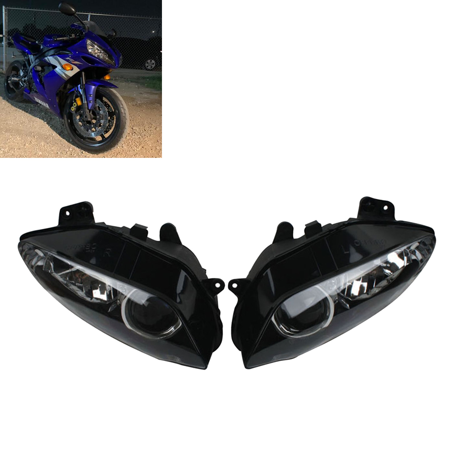オートバイのヘッドライトヘッドランプヘッドライトランプアセンブリヤマハ YZF R1 YZF-R1 YZFR1 2004 2005 2006