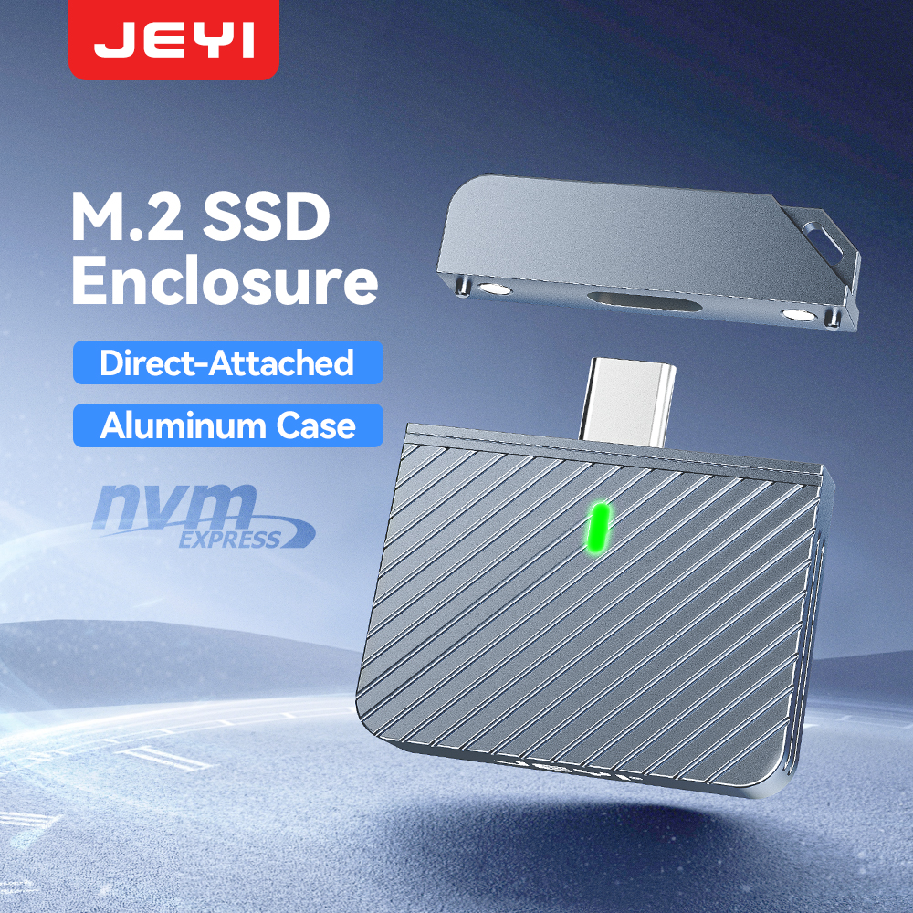 JEYI 2230 M.2 NVMe SSD エンクロージャ - USB 3.2 (10Gbps) 磁気保護カバー付きアルミニウム エンクロージャ、直接プラグ設計、TYPE-C