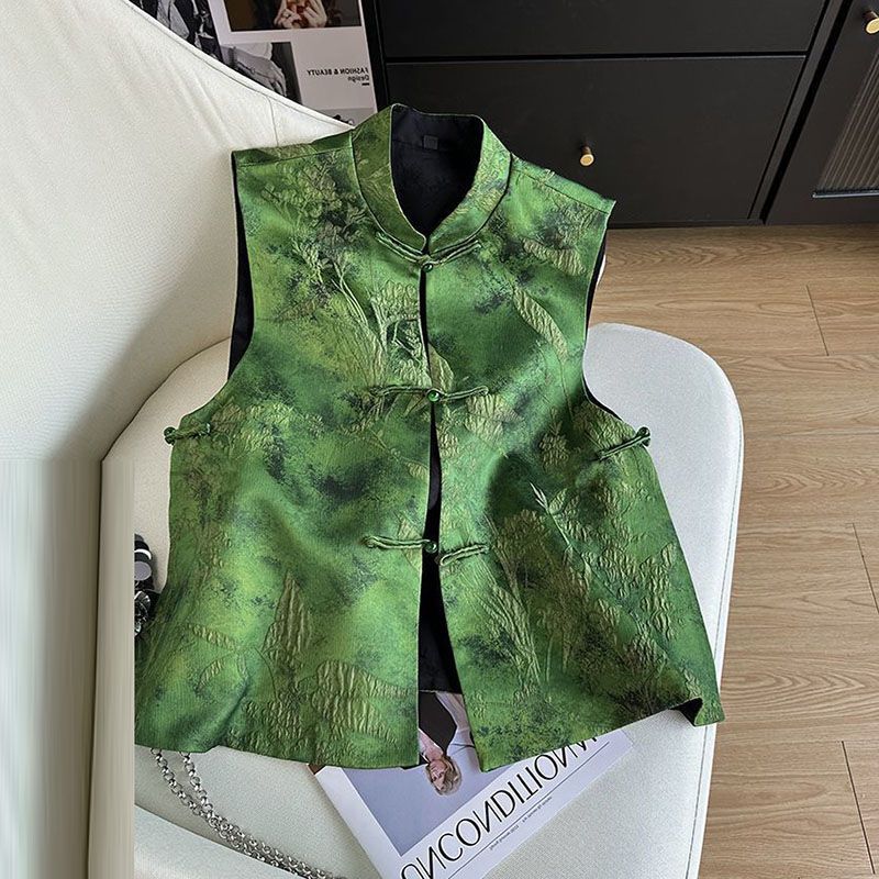 春秋ヴィンテージ女性ベスト服中国風コート女性チョッキファッション衣装カーディガン上着レディースジャケット