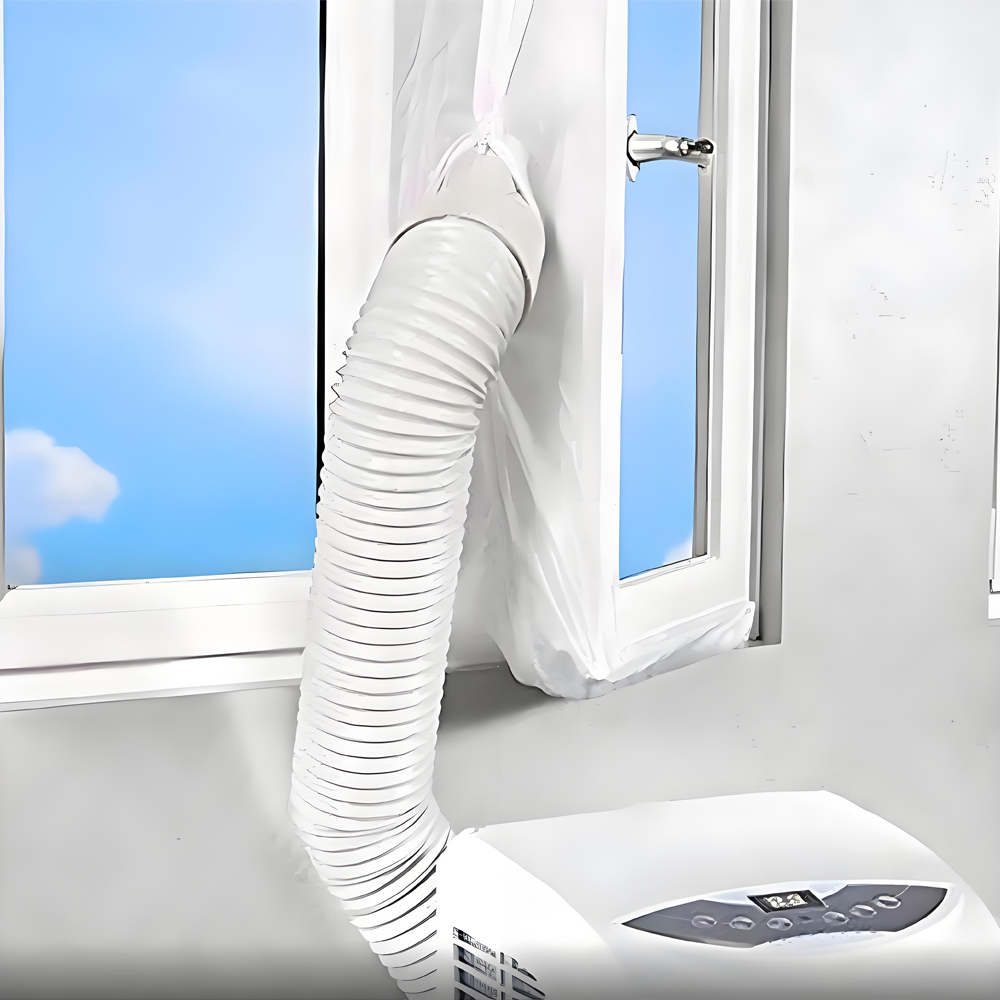 AirLock ウィンドウシール ポータブルエアコン用 3m 4m 柔軟な布シーリングプレートウィンドウシール ジッパーと接着剤付き 高速