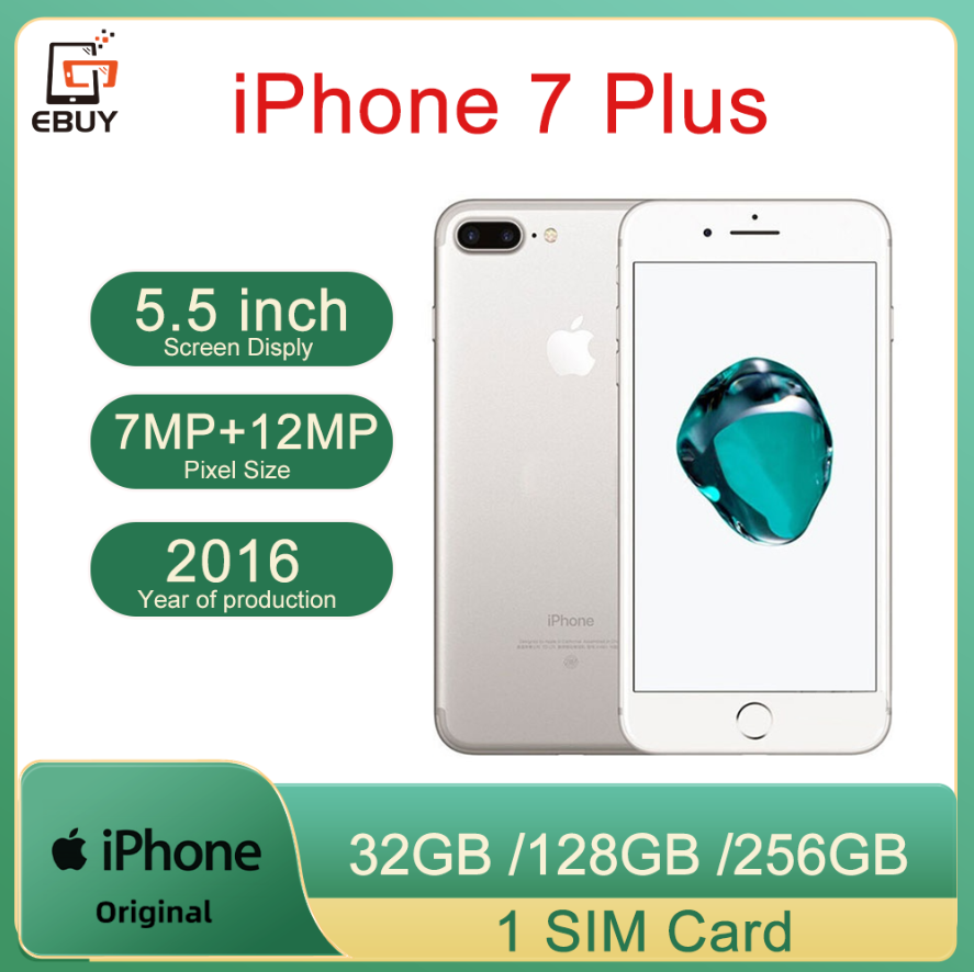 オリジナルApple iPhone 7 Plus 4G LTEモバイル携帯電話5.5インチRAM 3GB ROM 32/128GB 12MPカメラNFC 7Pロック解除スマートフォン