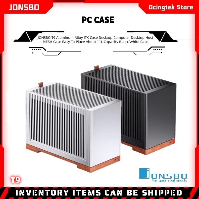 JONSBO T9 アルミ合金 ITX デスクトップコンピュータホストメッシュケース置きやすい約 11L 容量ブラック/ホワイト