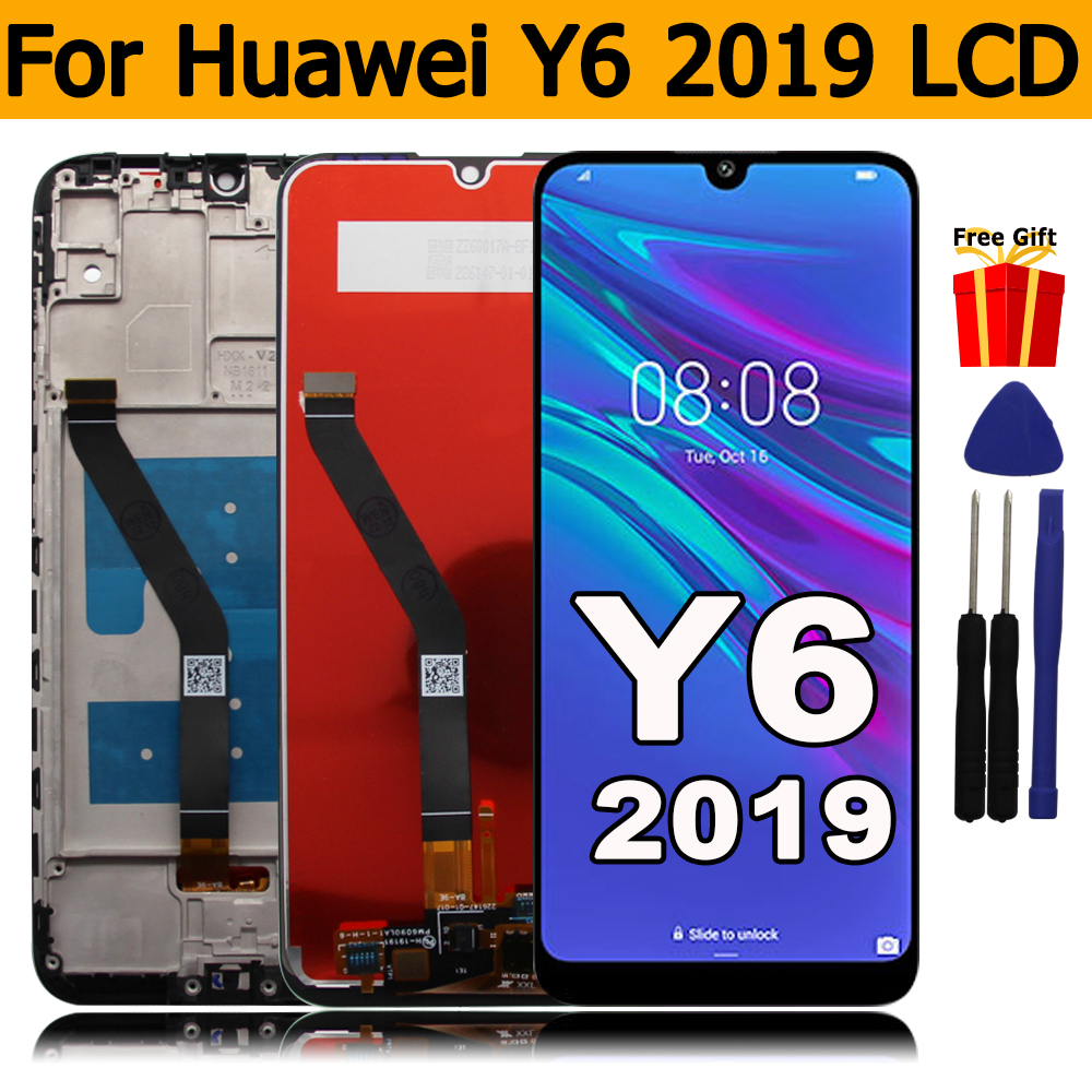 Huawei Y6 2019 MRD-LX1F LX1 LX3 LX1N ディスプレイタッチスクリーンデジタイザアセンブリ交換部品 Honor 8A LCD ディスプレイ用