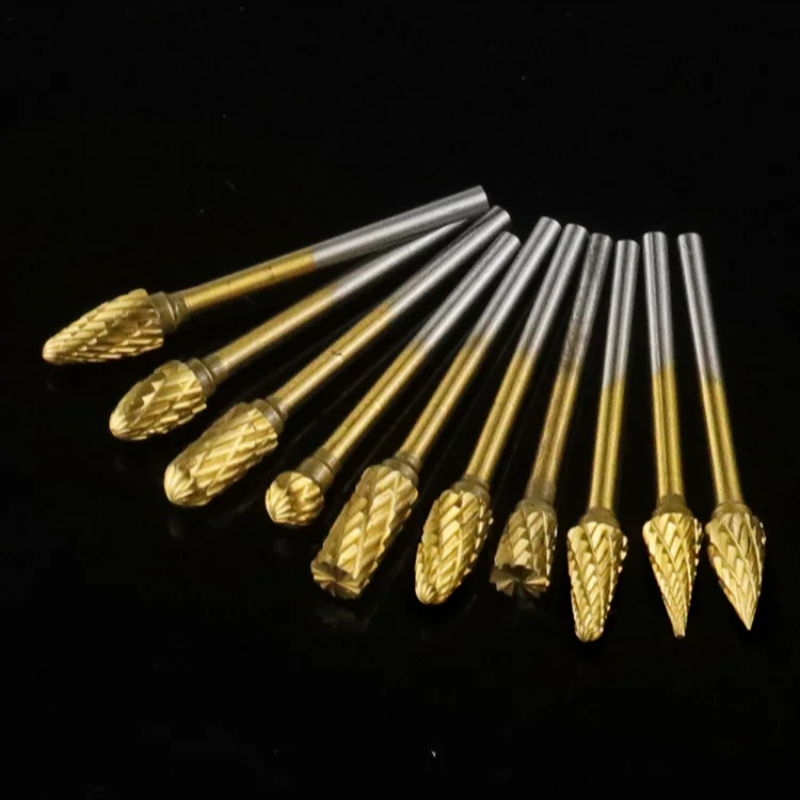 10pc 硬質合金ロータリーファイル 3*6 二粒タングステン鋼研削ヘッド電気研削金型木工研削やすりツールセット