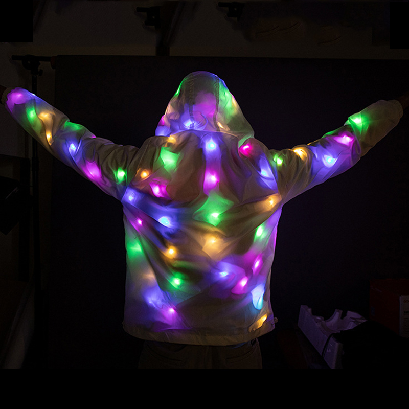 LED 光る服パフォーマンスライトアップ服ジャケットパンツコンサートナイトショーダンス衣装女性発光服衣装