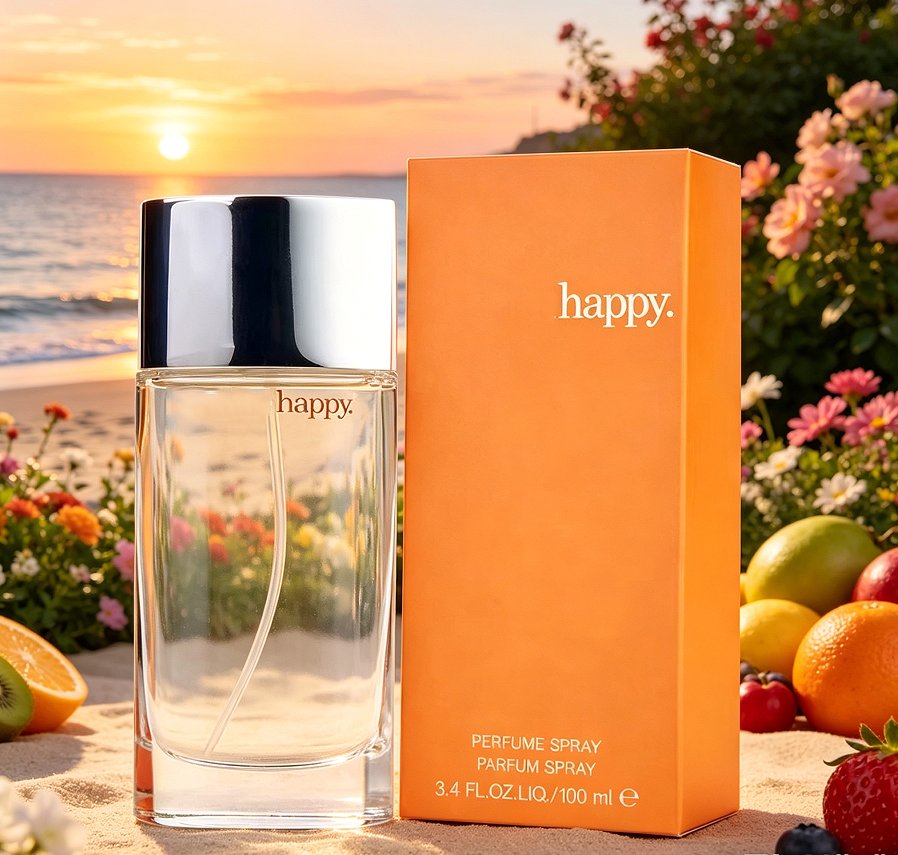 ハッピー オード パルファム ユニセックス香水スプレー、3.4オンス100ml、シトラス、フローラル、フレッシュ、デート、誕生日、バレンタインデー、パーティー、ハロウィーン、クリスマス、新年のギフトに非常に適しています。