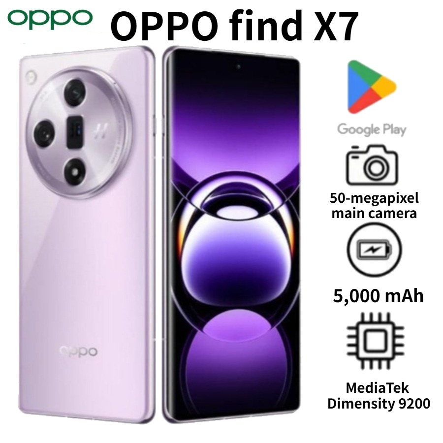 OPPO Find X7 Dimensity 9300 チップセット、100W 高速充電、デュアル SIM、8 256 GB 携帯電話スマートフォン