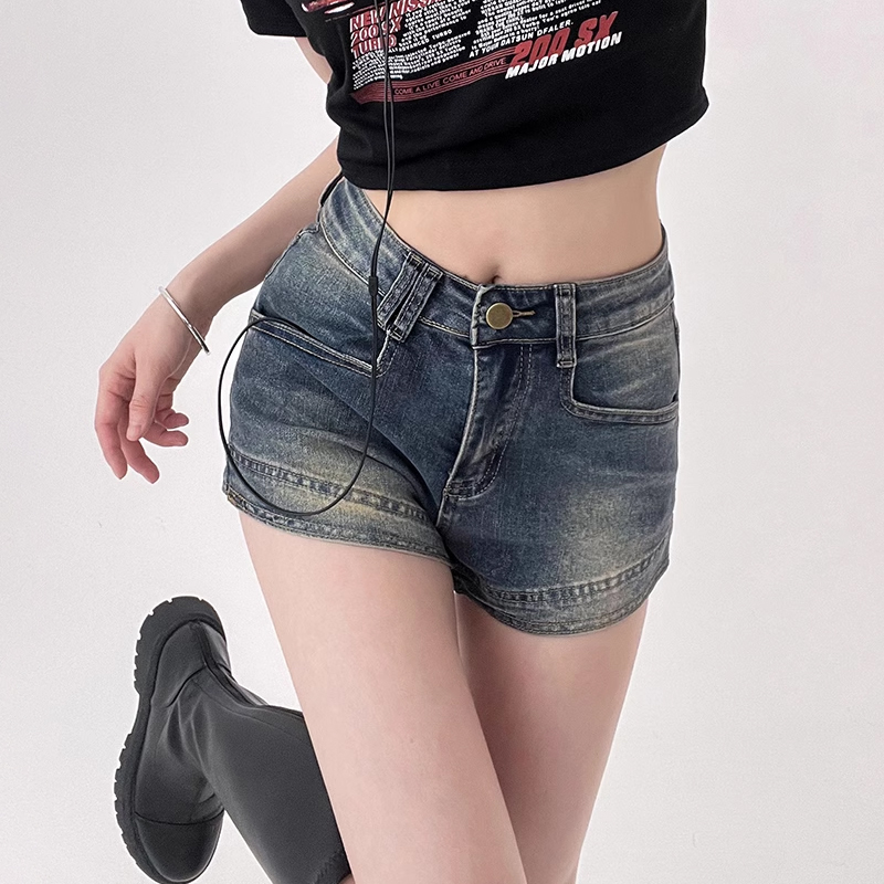 ショーツ女性デニムセクシーなハイウエストアメリカンスタイルレトロファッション夏ホットスイートストリートオールマッチカジュアルジーンズパンツ