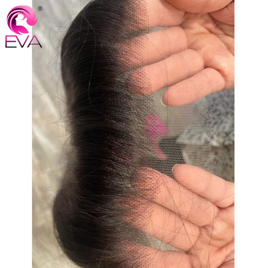 Eva ヘアウルトラフィット HD レース前頭事前摘み取られたナチュラルヘアライン人毛 5x5/6x6/7x5 HD レース閉鎖 13x6 目に見えない HD レース