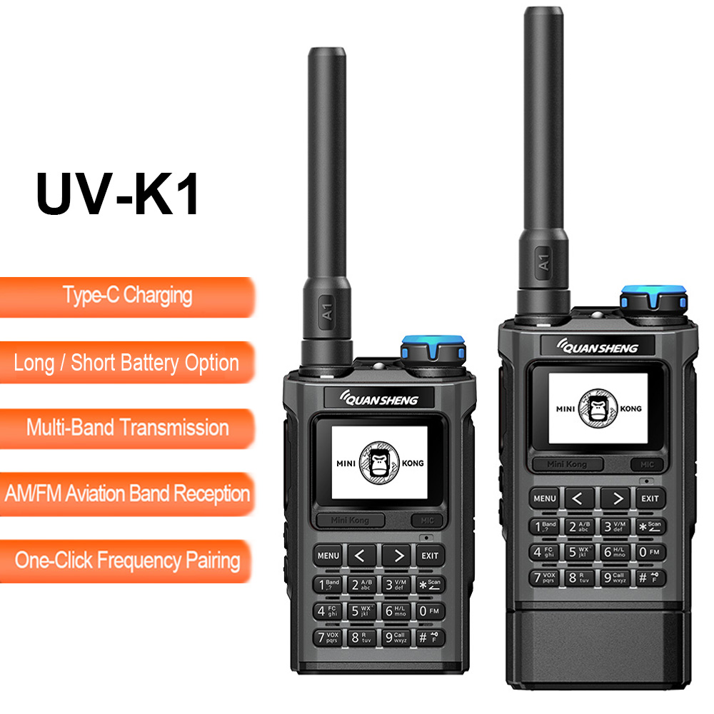 Quansheng UV-K1 エアバンドラジオワイヤレスコピー周波数タイプ C 充電 VHF UHF マルチバンドトランシーバー