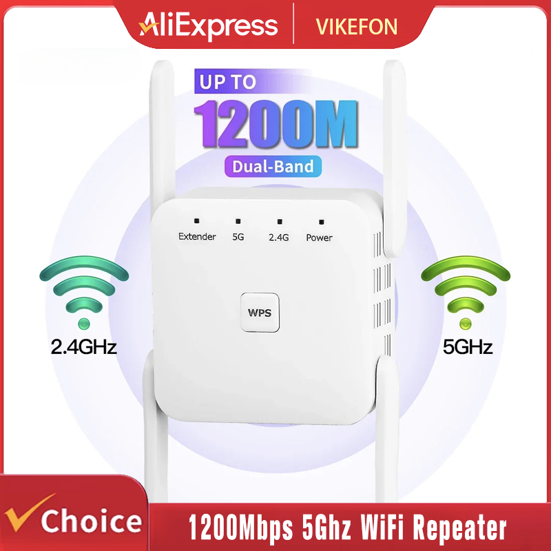 1200Mbps 5Ghz ワイヤレス WiFi リピーター ブースター 2.4G/5GHz Wi-Fi 信号増幅器エクステンダー ルーター ネットワーク WLAN WiFi Repetidor