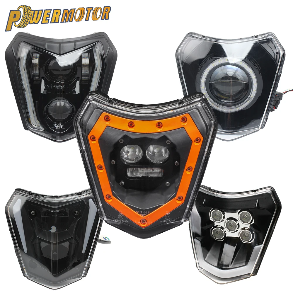 KTM ヘッドライトプレート LED EXC SX XCW 250 300 450 ヘッドランプ芯モトクロスヘッドライトスーパーモトオートバイアクセサリーダートバイク