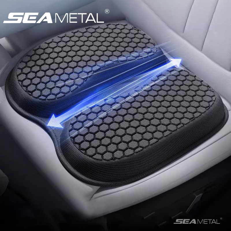 Seametal カーシートクッション通気性ゲルシートカバーパッド夏冷却ハニカムデザインユニバーサル車のホームオフィス椅子