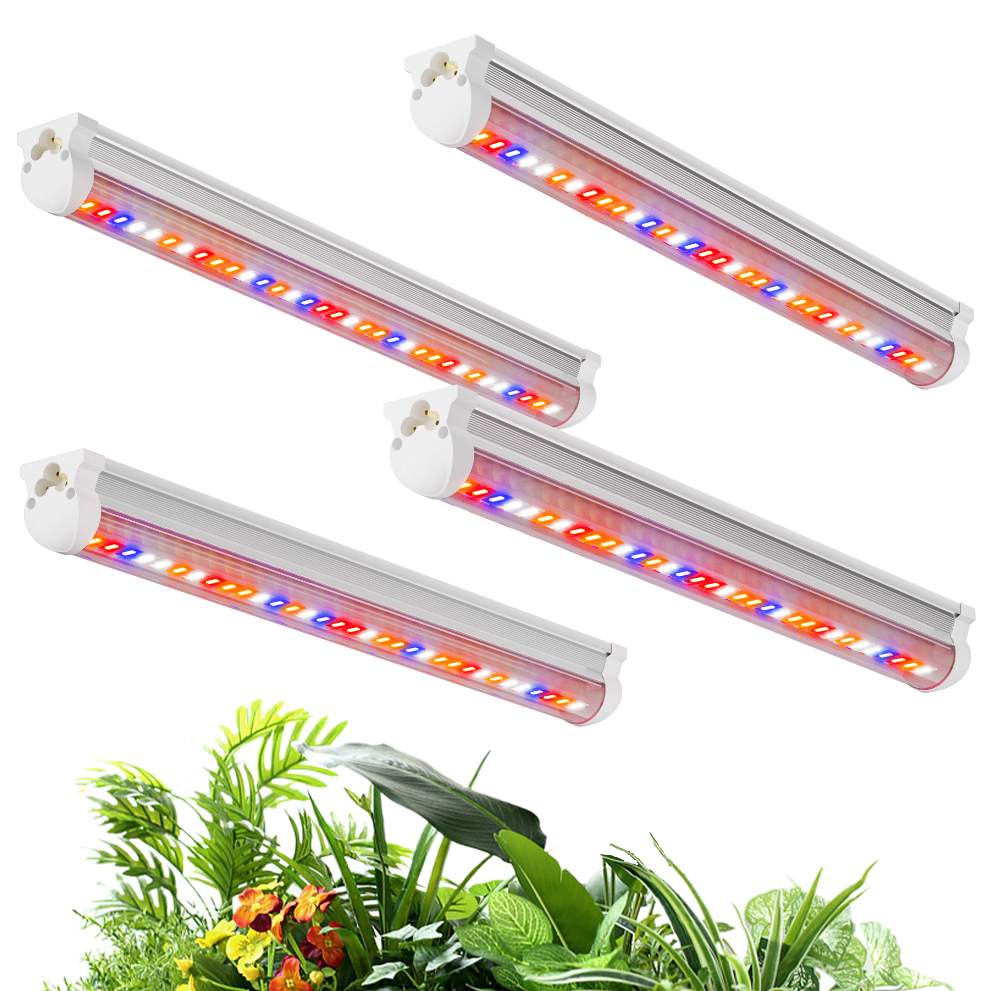 BESTVA LED植物育成ライト、フルスペクトル、36W(9WX4,100W相当)屋内プラン、花、苗用育成ライトストリップ