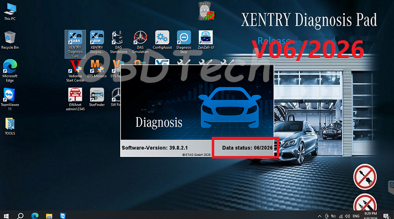 V2026.06 フルソフトウェア MB C6 VCI 用ベンツプログラム診断ソフトウェア、06/2026 DAS EPC WIS VEDIAMO DTS モナコスターファインダー
