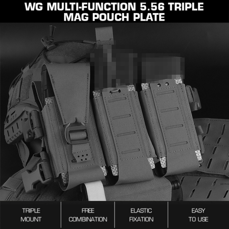 WG トリプル多機能 5.56 マガジンバッグパネル胸吊りベスト拡張、さまざまなゲームやアクティビティに適しています
