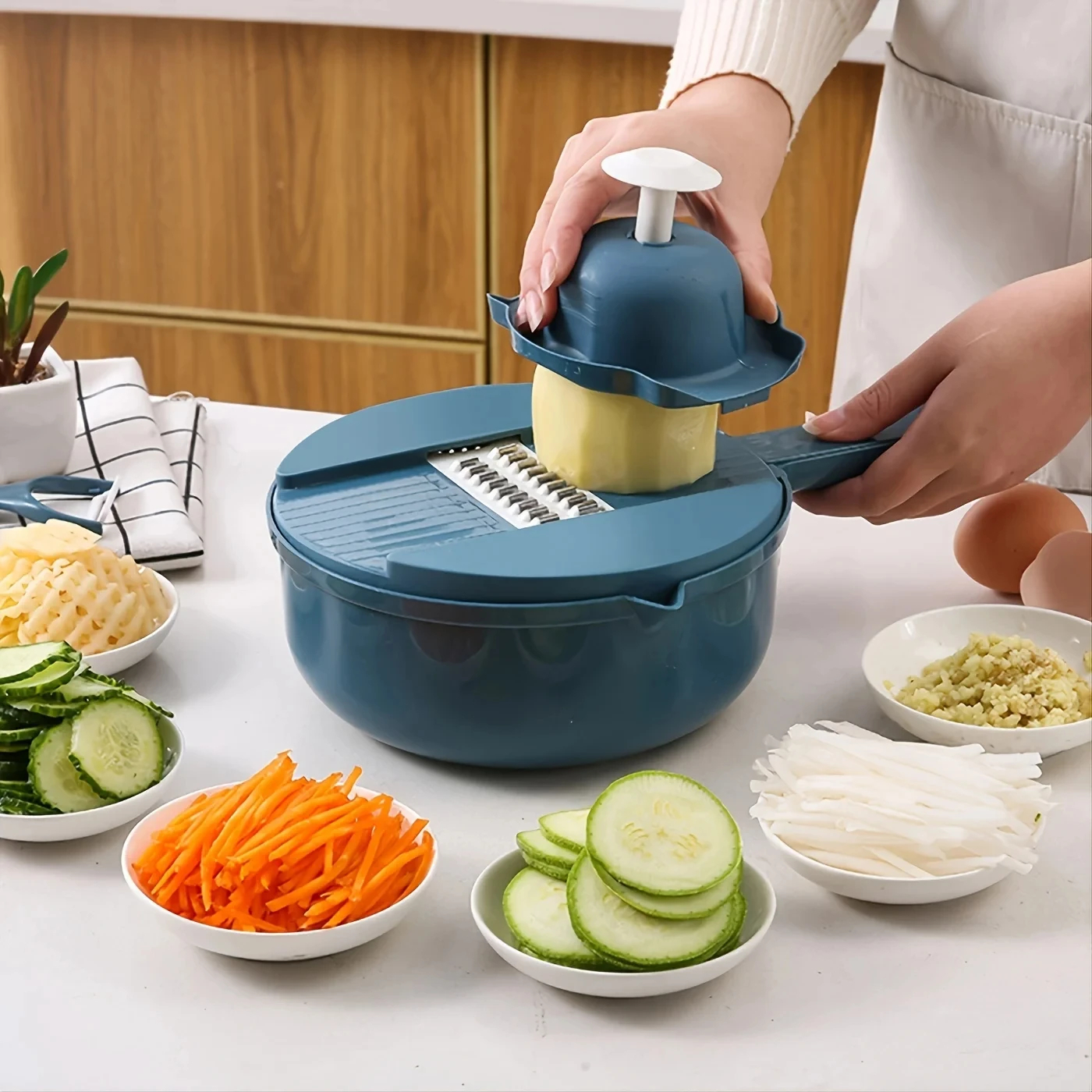 9 in 1 野菜カッター多機能ジャガイモ手動カット細断スライサーおろし金キッチン用品アクセサリーツール