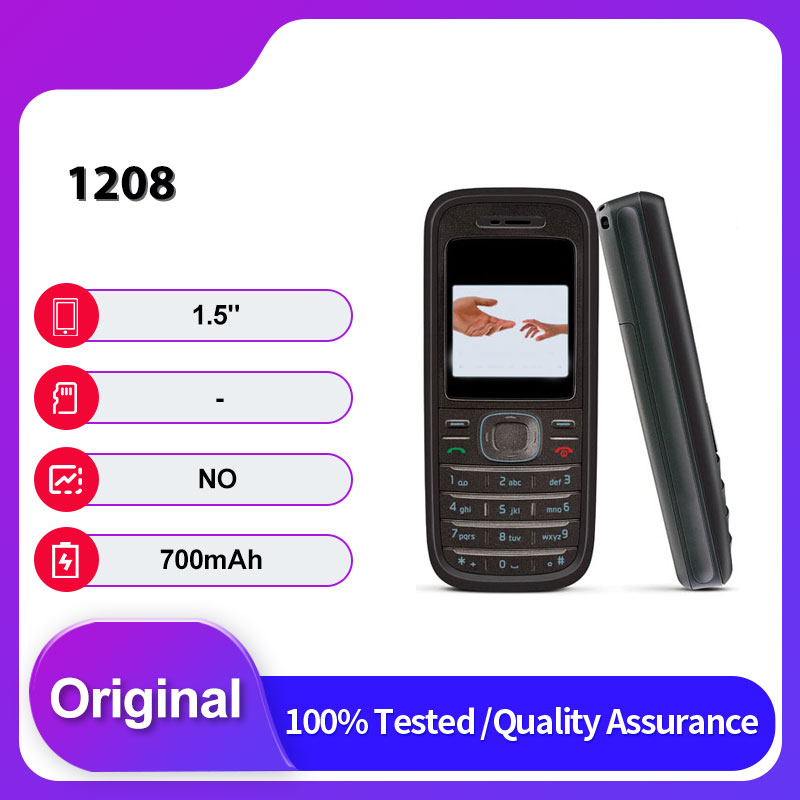 オリジナルロック解除 1208 シングル Sim GSM 900/1800 携帯電話ロシア語アラビア語キーボードフィンランド製