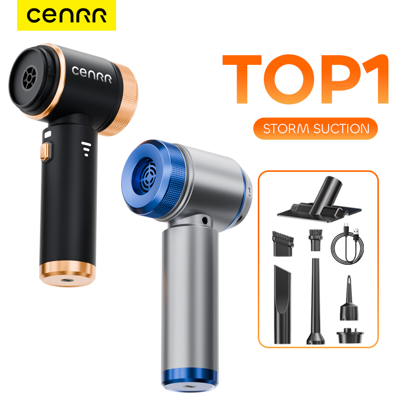 CENRR 車用掃除機ハイパワーポータブルハンドヘルド洗浄機ミニクリーナー強力なワイヤレス掃除機家庭用送風機
