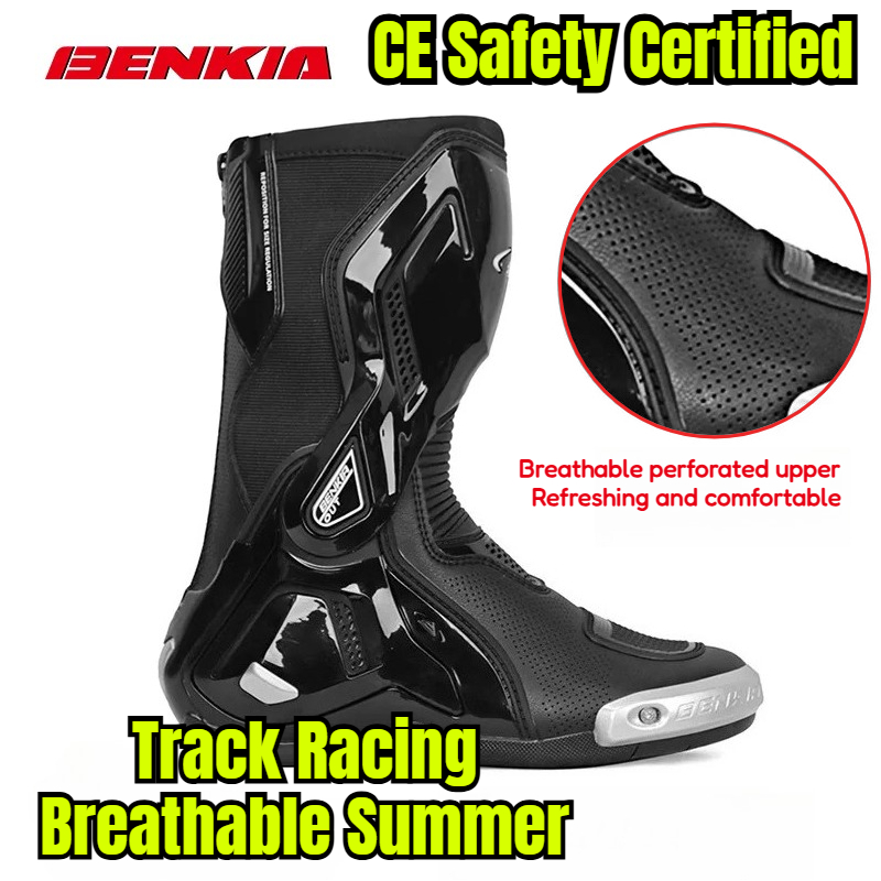 BENKIA 夏 CE 認定オートバイレーシングブーツ男性トラックスポーツバイク衝突防止足首ガードオフロードラリー乗馬靴
