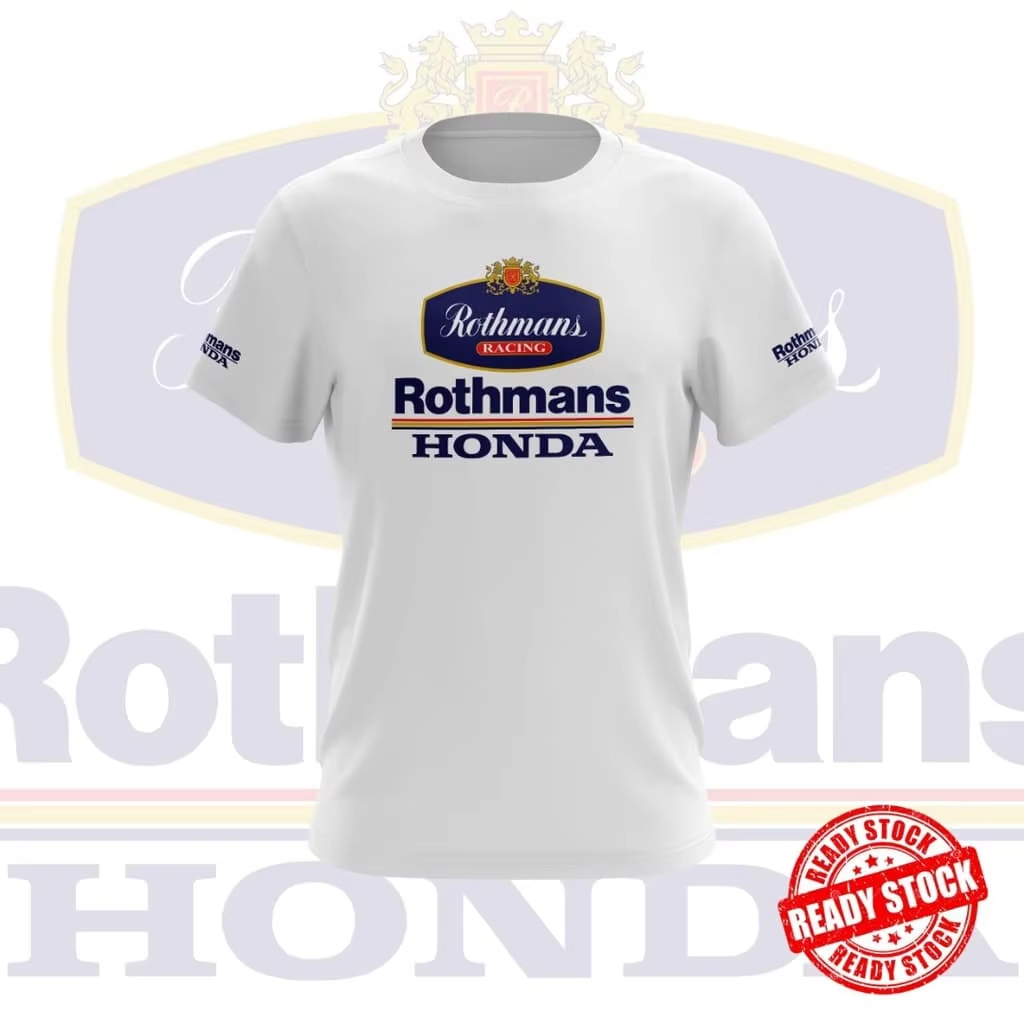2025 新メンズホンダロスマンレトロプリントオートバイ Tシャツ快適なスポーツカジュアル半袖速乾性トップス服