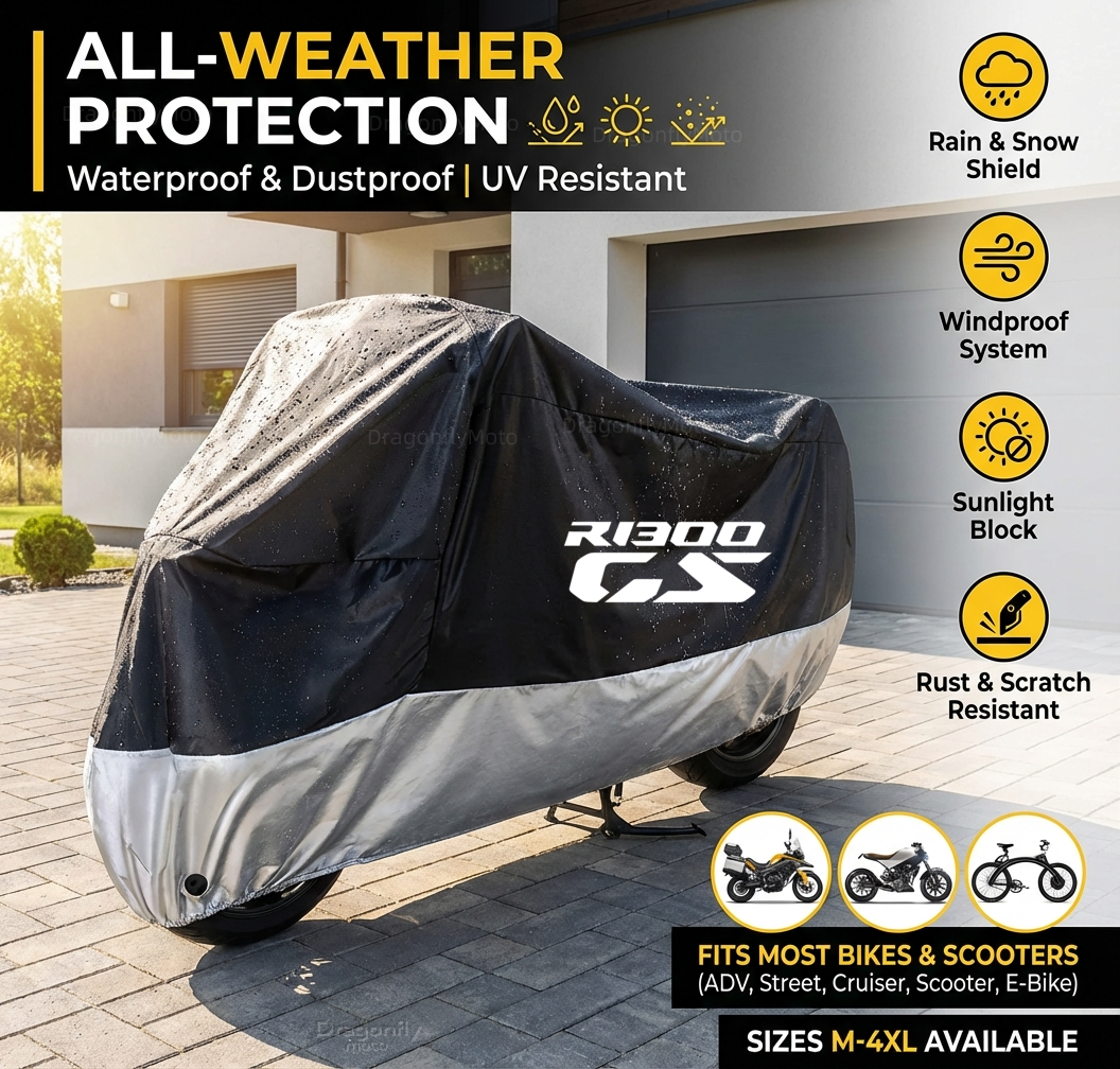 BMW R1300GS R1300 GS R 1300GS GS1300 2023 2024 オールシーズンオートバイカバーシルバーブラック防水防塵 UV 保護