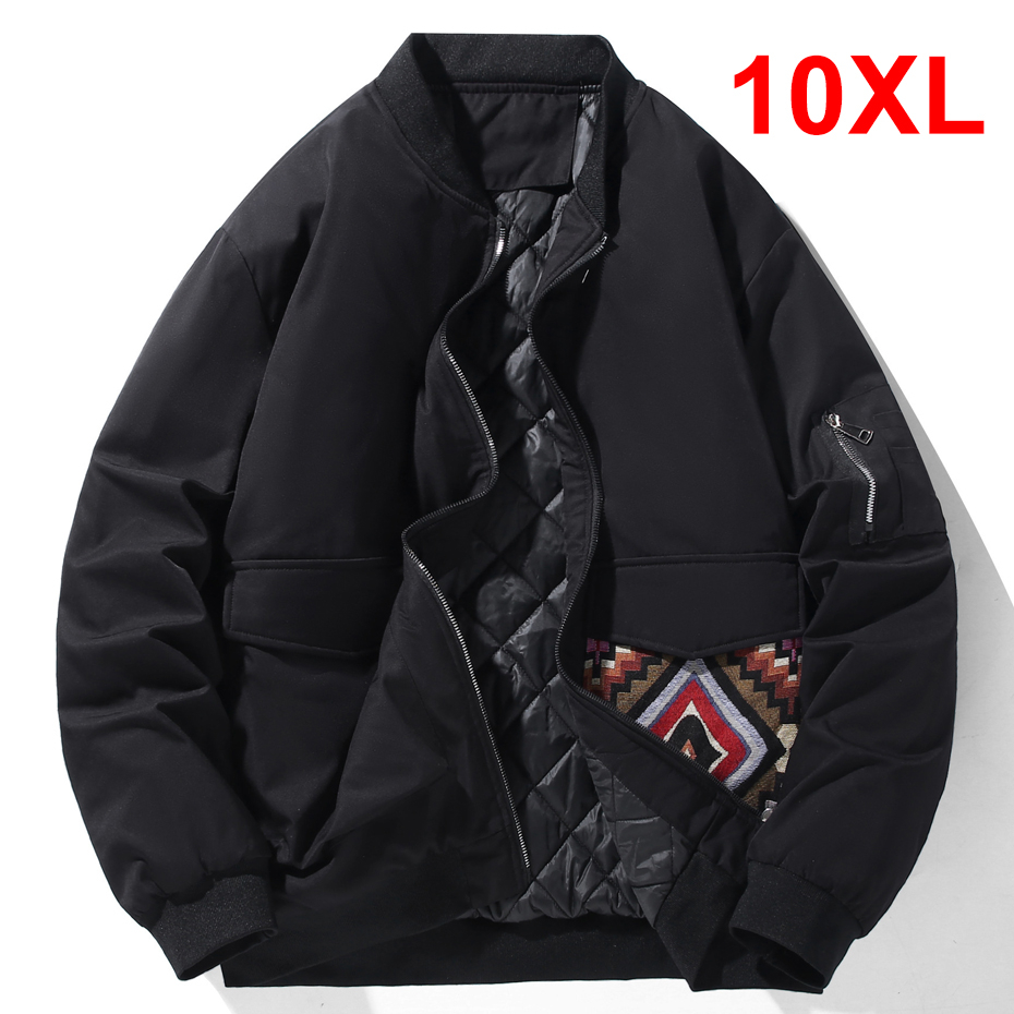 厚い野球ジャケット男性冬パーカーボンバージャケットプラスサイズ 10XL ファッション刺繍デザインパーカー男性防風コートグリーン