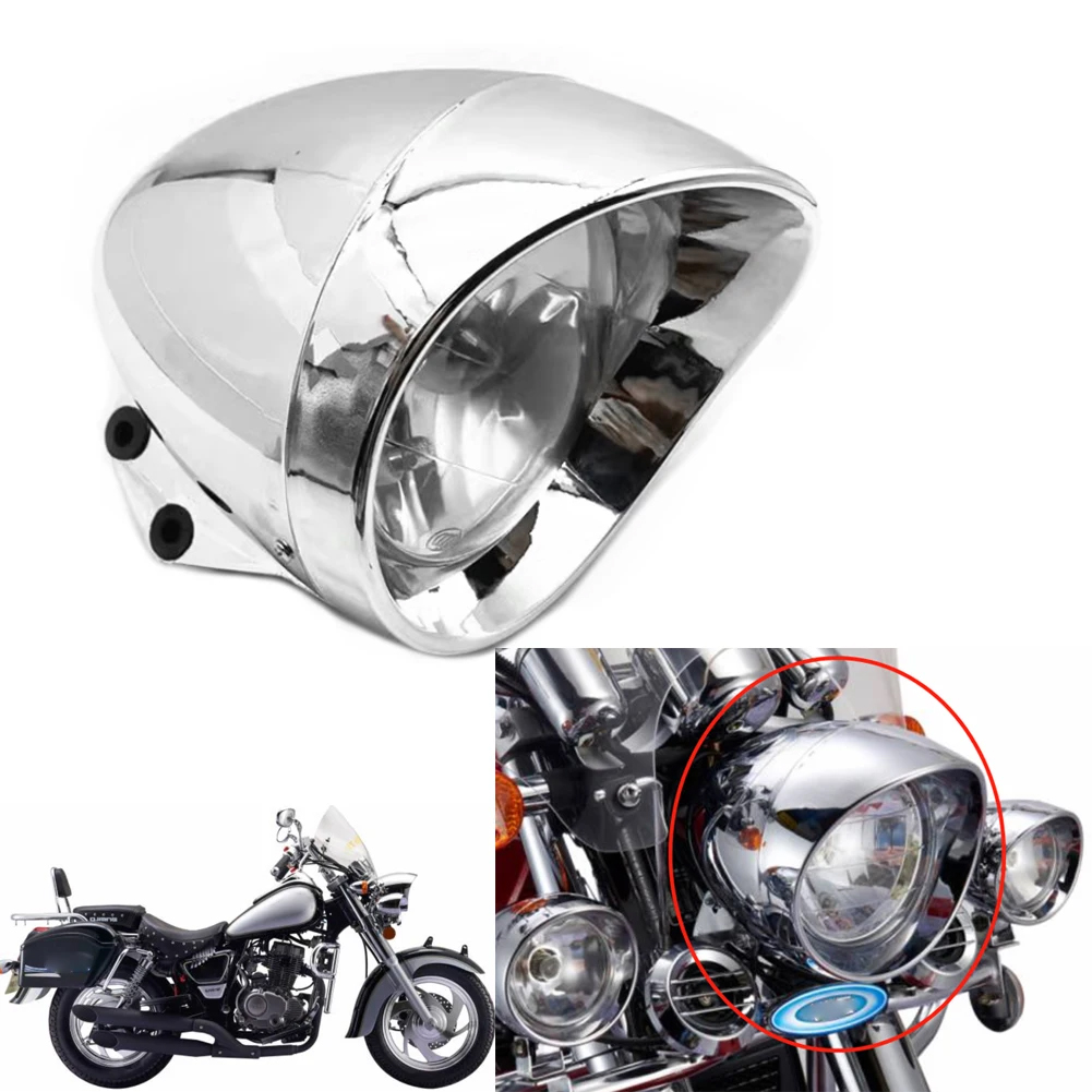オートバイ 6.5 "弾丸ハロゲンヘッドライトヘッドランプ銭江力帆 150-11 /14 QJ150-18F ハーレークルーズホンダスティードシャドウ