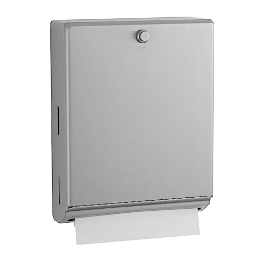 B-2620 表面取り付けペーパータオルディスペンサー - ステンレススチール製の商業用バスルームタオルディスペンサー、400 C-Fold または 525 Multi