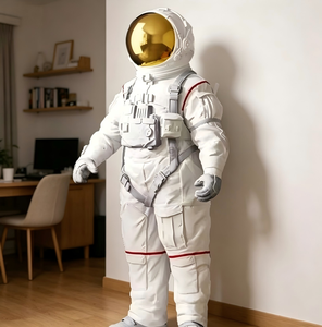 オーダーメイドの宇宙飛行士像。色や形をカスタマイズ可能。手塗りの樹脂製で、大型の室内装飾に最適です。