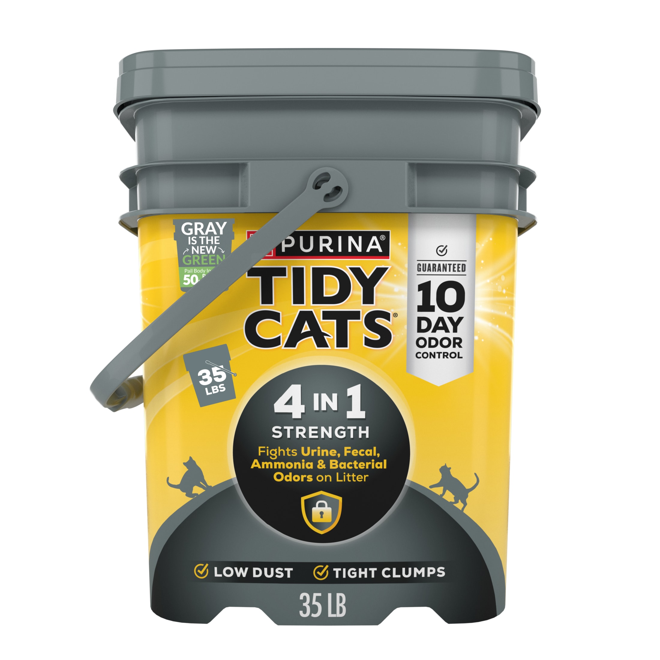 Purina 4-in-1 強度の塊状猫砂、フローラルの香り、35 ポンドのペール入り