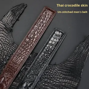 タイ産シャムベルト 光沢仕上げのスチールバックル 長さ120cm 中高年男性向け本革ベルトの卸売り