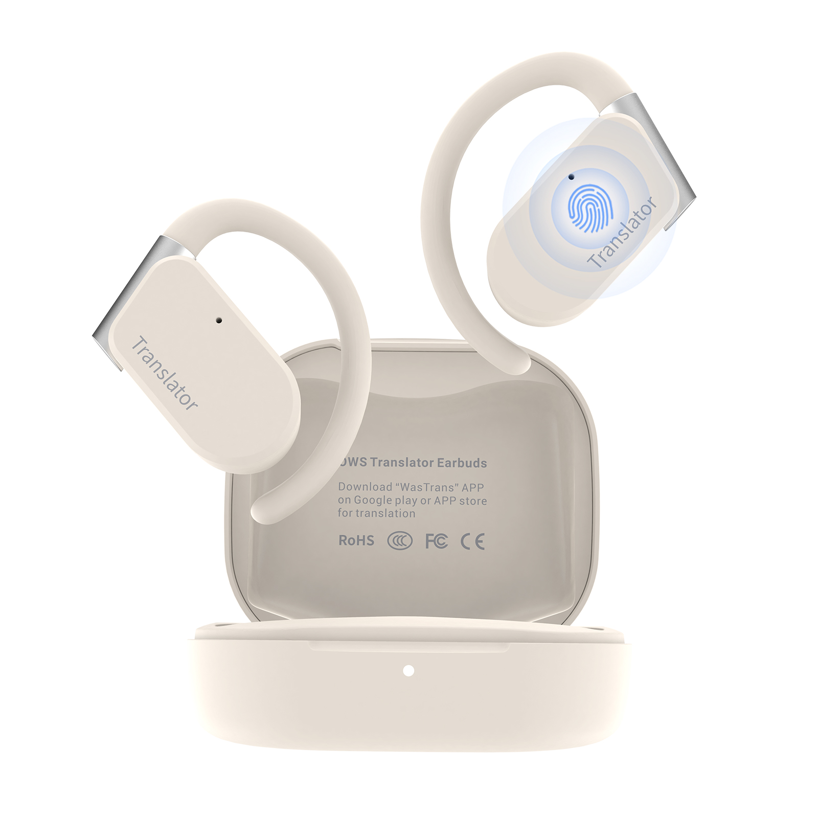 Wooask M9 翻訳イヤホン、双方向リアルタイム音声翻訳ヘッドフォン、144 言語と 11 オフライン パック、精度 98%